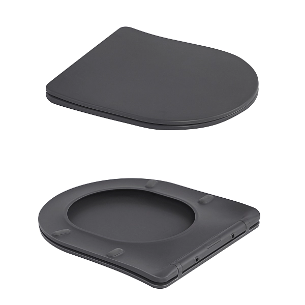 Унітаз підвісний Qtap Robin Ultra Quiet 520×365×340 мм, Anthracite, з сидінням Slim Duroplast / Soft-close / Quick Release QTROB26AN48995 - Фото - 8