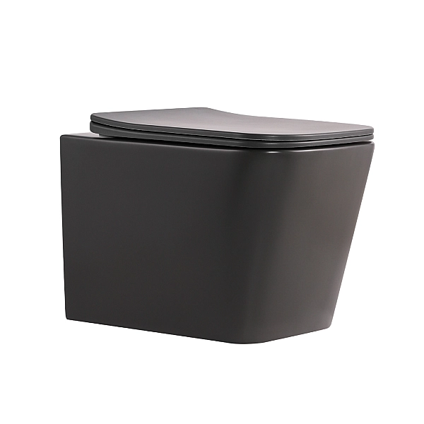 Унитаз подвесной Qtap Tern Ultra Quiet 520×345×325 мм, Anthracite, с сиденьем Slim Duroplast / Soft-close / Quick Release QTTER26AN48999