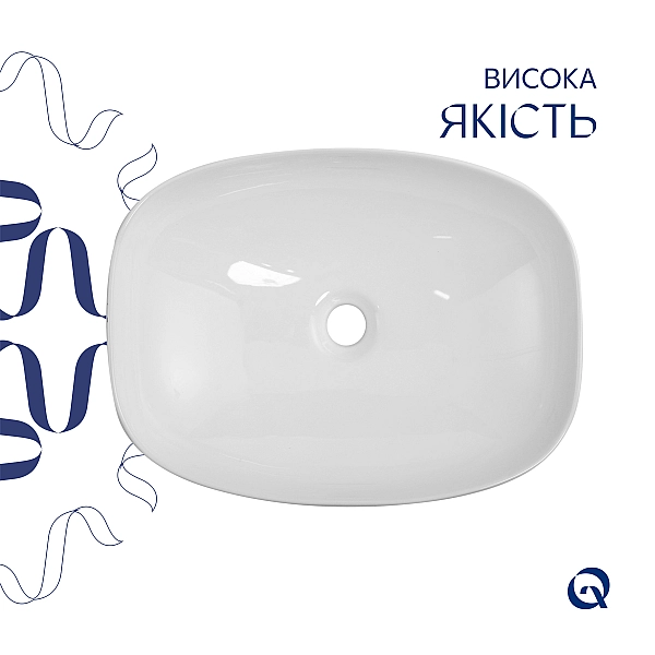 Раковина накладная Qtap Cardinal 500х380х140 мм, Marble, прямоугольная, с донным клапаном QTCAR188MR49826 - Фото - 4