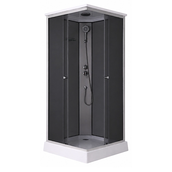 Душовий бокс Lidz Kubis SB90x90.SAT.LOW.GR, скло тоноване 4 мм - Фото - 3