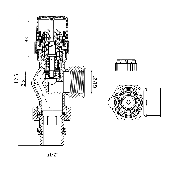 Thermo Alliance Standart Термостатический набор осевой 1/2" TAS354W15 - Фото - 2