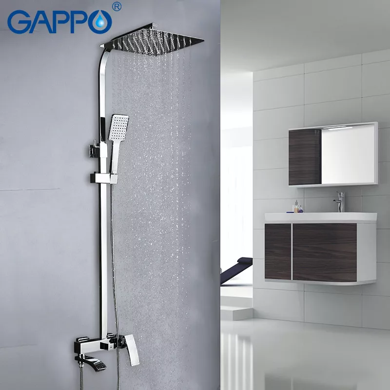 Душова система GAPPO G2407, вилив - перемикач на лійку, хром - Фото - 2