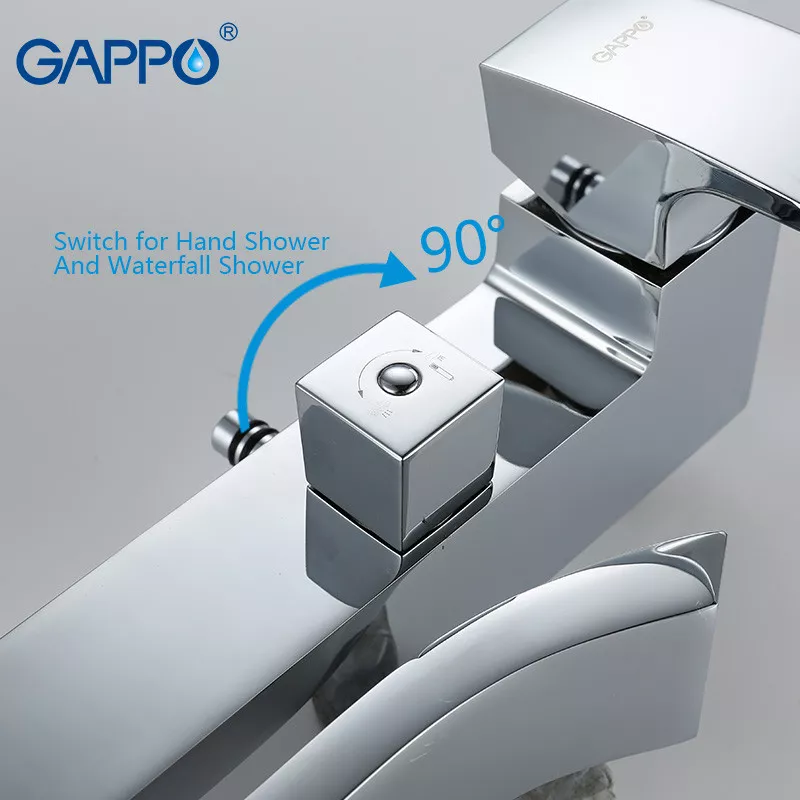 Душова система GAPPO G2407, вилив - перемикач на лійку, хром - Фото - 3