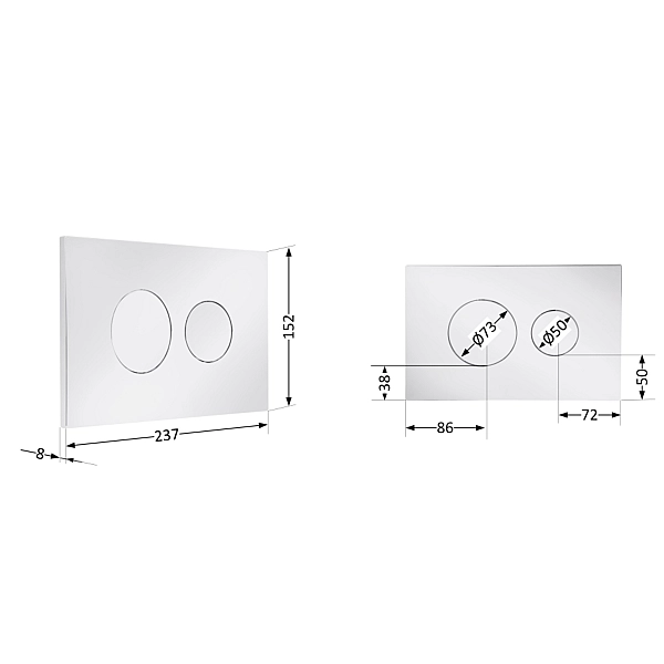 Клавіша змиву Qtap Standard 152x236x28 мм, Chrome, кругла QTSTD164CRM49469 - Фото - 2