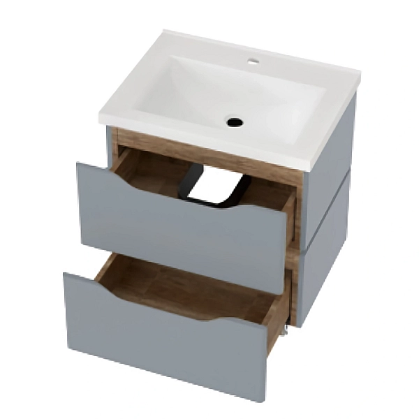 "Сакраменто" Тумба підвісна з ум. Глорія 60 2ш (сіра) - Фото - 2