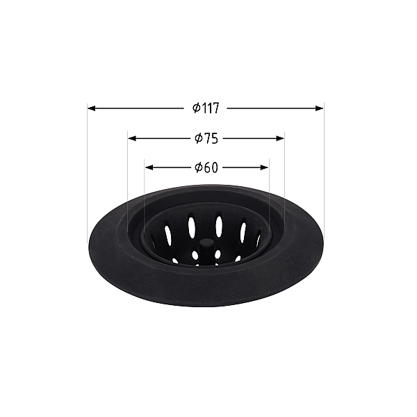 Сітка для сифона Lidz Acsis LA27 Black, силіконова, 117х117х37 мм LDACS33BLM49775 - Фото - 2