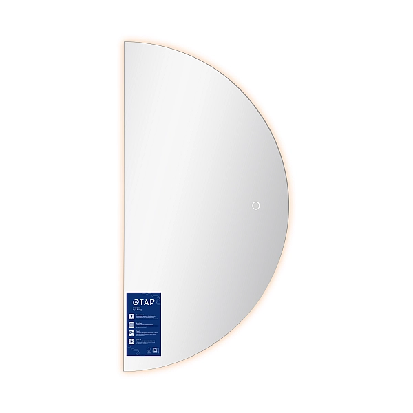 Дзеркало Qtap Taurus HR800 з LED-підсвічуванням Touch, з антизапотіванням, з димером, рег. темп. кольору (3000-6500K) QTTAUHR800 - Фото - 6