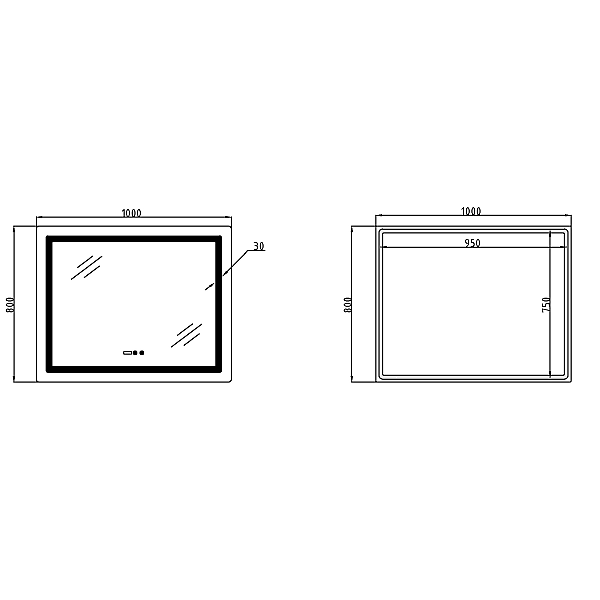 Зеркало Lidz Kubis (KU2) 1000х800 с часами, с LED-подсветкой Touch, с антизапотеванием, с диммером, рег. яркости LDKU1000800CL49282 - Фото - 2