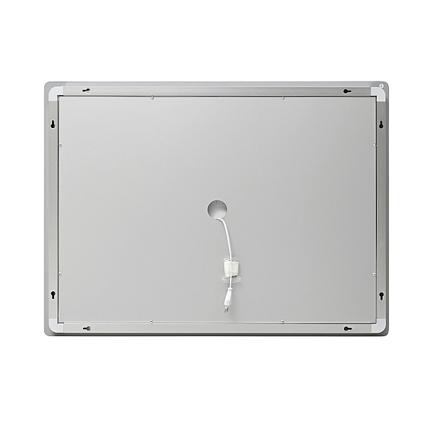 Зеркало Lidz Kubis (KU2) 1000х800 с часами, с LED-подсветкой Touch, с антизапотеванием, с диммером, рег. яркости LDKU1000800CL49282 - Фото - 5