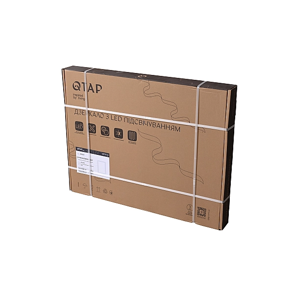 Дзеркало Qtap Mideya (MI2) 1000х800 з годинником, з LED-підсвічуванням Touch, з антизапотіванням, димером, рег. яскравості QTMID100080049266 - Фото - 8