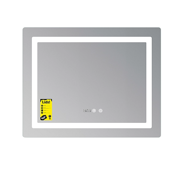 Дзеркало Lidz Kubis (KU2) 800х600 з годинником, з LED-підсвічуванням Touch, з антизапотіванням, з димером, рег. яскравості LDKU800600CL48281 - Фото - 3