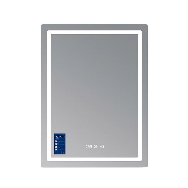 Зеркало Qtap Mideya (MI2) 600х800 с часами, с LED-подсветкой Touch, с антизапотеванием, диммером, рег. яркости QTMID60080049627 - Фото - 3