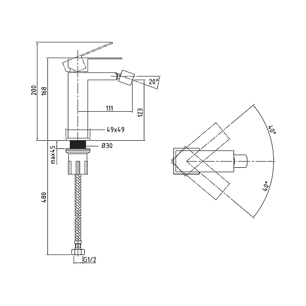 Смеситель для биде Lidz Helix 001AF (k35)  LDHEL001AFNKS49181 Nickel - Фото - 2