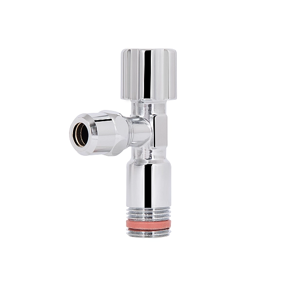 Кран кутовий Thermo Alliance Forte 1/2"Зх3/8"З з перехідником M10, хром TAF341W159