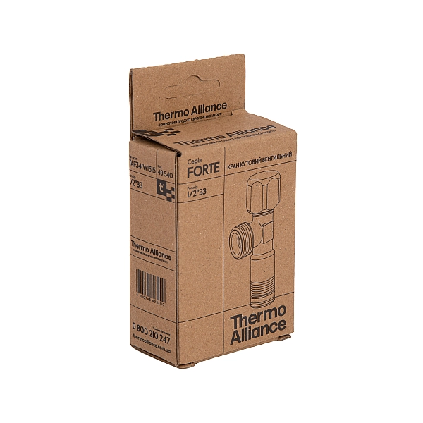 Кран угловой Thermo Alliance Forte вентельный 1/2"НН, хром TAF341W1515 - Фото - 7