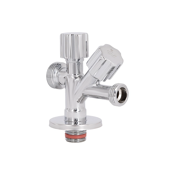 Кран кутовий подвійний  Thermo Alliance Forte 1/2"З х 1/2"З х 3/4"З, хром TAF187W151520 - Фото - 3