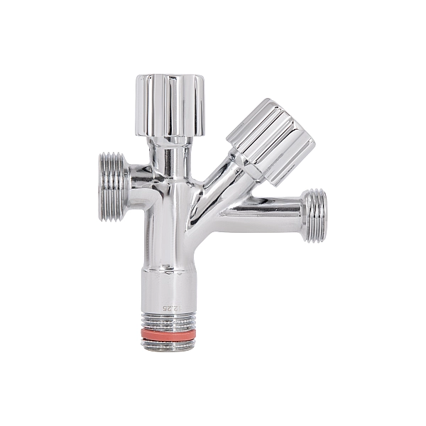 Кран кутовий подвійний  Thermo Alliance Forte 1/2"З х 1/2"З х 3/4"З, хром TAF187W151520 - Фото - 5