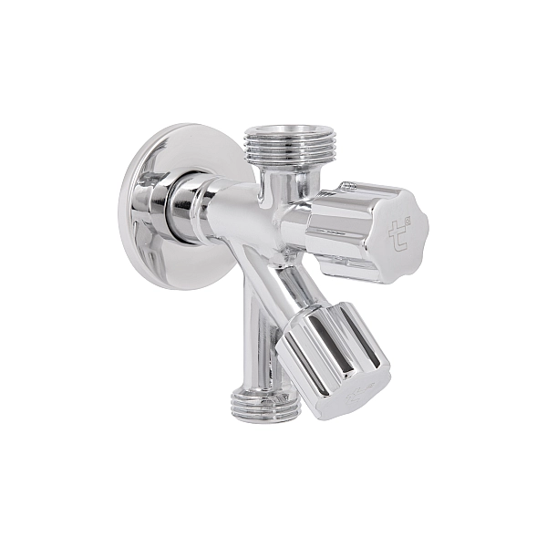Кран кутовий подвійний  Thermo Alliance Forte 1/2"З х 1/2"З х 3/4"З, хром TAF187W151520 - Фото - 6