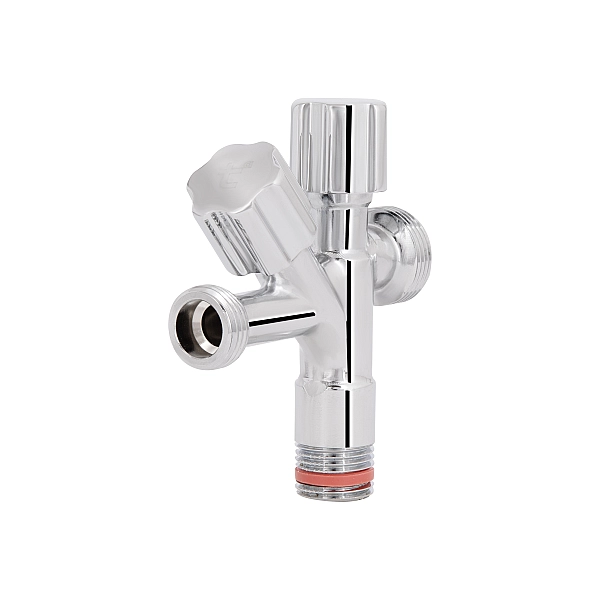 Кран кутовий подвійний  Thermo Alliance Forte 1/2"З х 1/2"З х 3/4"З, хром TAF187W151520