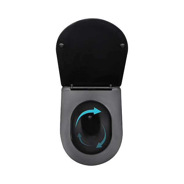 Унітаз підвісний Qtap Taurus Ultra Quiet 515×360×350 мм, Matt Black, з сидінням Slim Duroplast / Soft-close / Quick Release QTTAU28BLM50504 - Фото - 6