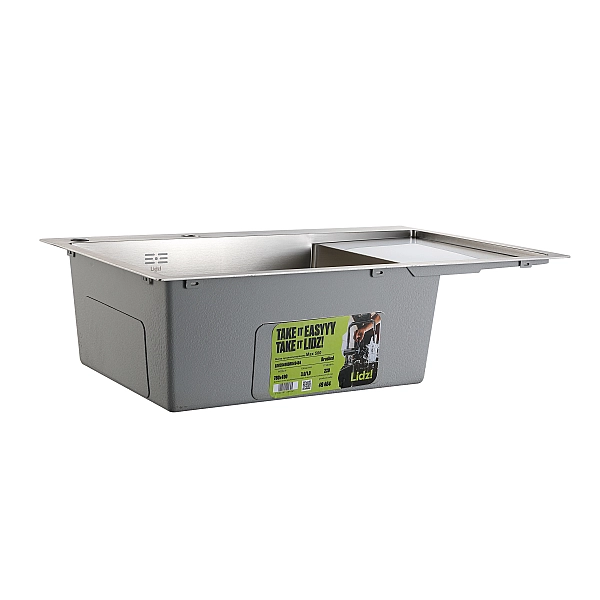 Мойка для кухни интегрированная Lidz Handmade Max 500 H7849R Brushed Steel, 3,0/1,0 мм, крыло справа, увеличенная чаша LDH7849RBRU49464 - Фото - 4