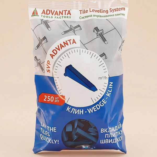 Клин системи вирівнювання плитки SVP ADVANTA, 250 шт/уп (1 сорт)