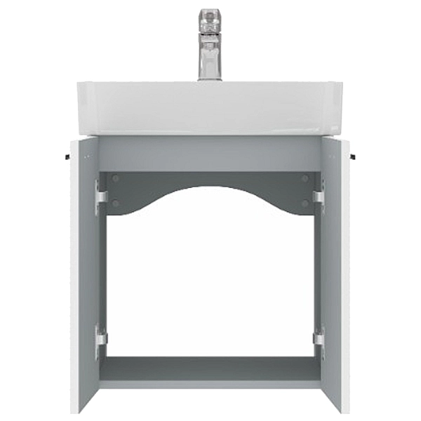 484050W Flow Тумба 50 з умивальником та ручками, білий матовий (1 сорт) - Фото - 4