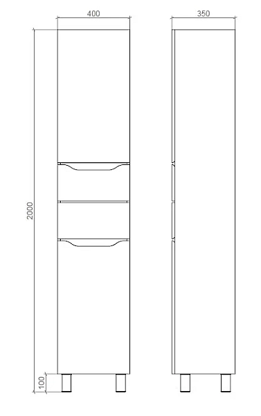 "Амелія" Пенал підлоговий 2000/400/350 дуб сонома Лв - Фото - 3
