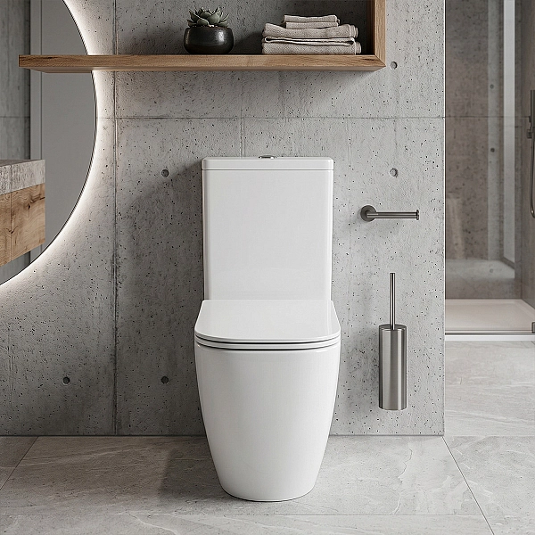 K681-063 Компакт 930 Remo Pro Square Tornado 011, приставний до стіни, безобідковий CleanOn, сидіння SLIM Duroplast із Softclose і ф-ією швидкого зняття, колір білий глянець (1 сорт)