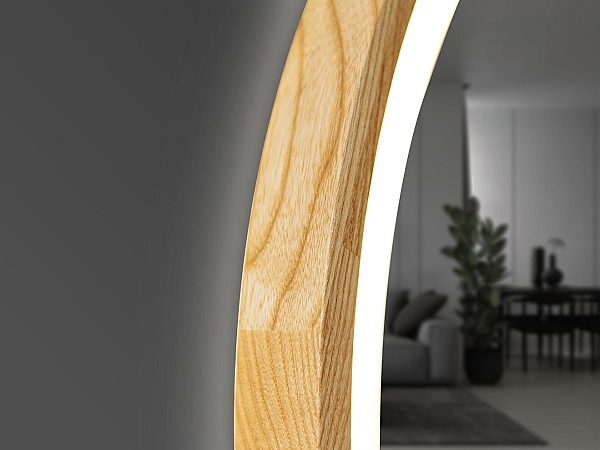 Perfection Slim Дзеркало з підсвіткою LED дуб натуральний 850мм (аурна,фронтальна,сенсорна (1 сорт) - Фото - 3
