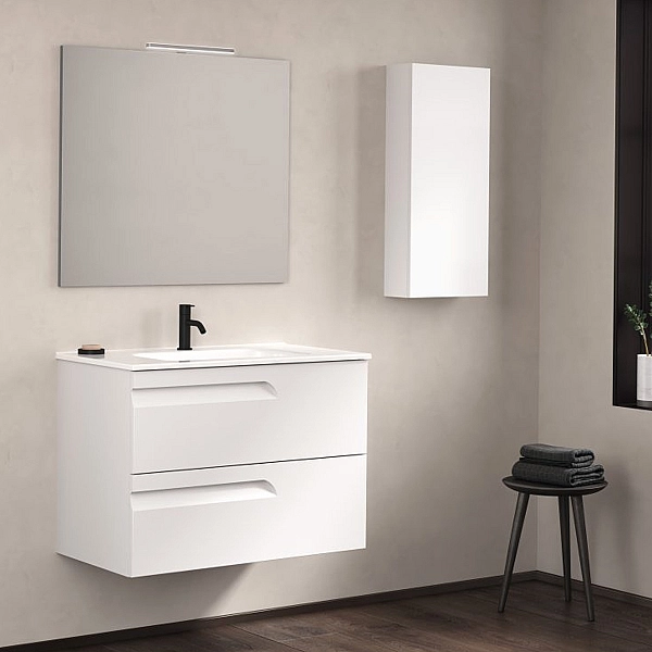 C0072604 (125617+126222) Тумба VITALE 60 на 2 ящики, білий + раковина керамічна Enzo, білий глянець (1 сорт) - Фото - 2
