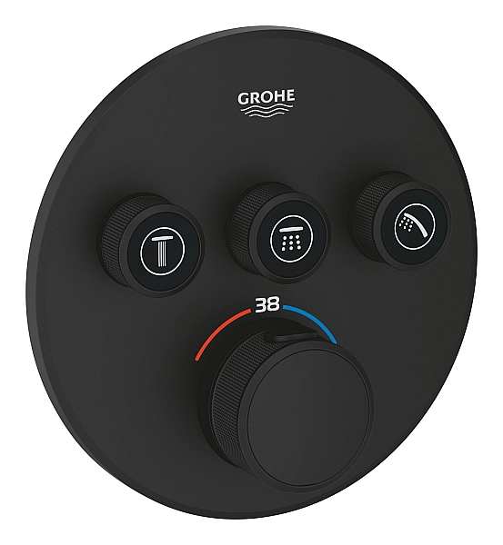 29508KF0 Grohtherm SmartControl Зовнішня частина термостату прихованого монтажу на 3 споживачі, чорний (1 сорт)