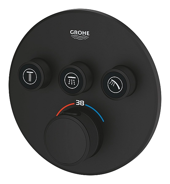 29508KF0 Grohtherm SmartControl Зовнішня частина термостату прихованого монтажу на 3 споживачі, чорний (1 сорт) - Фото - 5