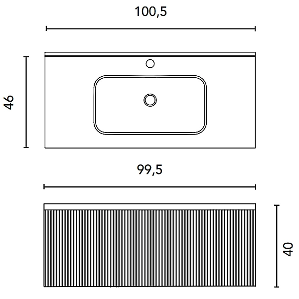 131795+126225 Тумба VORA 100 1 ящ, +   раковина біла ENZO,  WALNUT NOTE (1 сорт) - Фото - 3