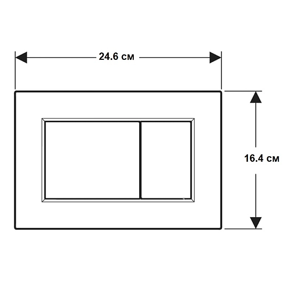 115.660.DW.1 Sigma01 square Клавіша змиву, подвійний змив, чорний глянець (1 сорт) - Фото - 2