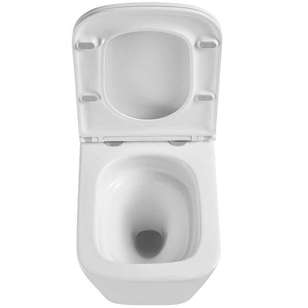 DFL0520111W Flow square Підвісний безобідковий унітаз з кришкою soft-close, Vortex Flush, білий глянець (1 сорт) - Фото - 5