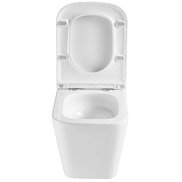 DFL0520111W Flow square Підвісний безобідковий унітаз з кришкою soft-close, Vortex Flush, білий глянець (1 сорт) - Фото - 4