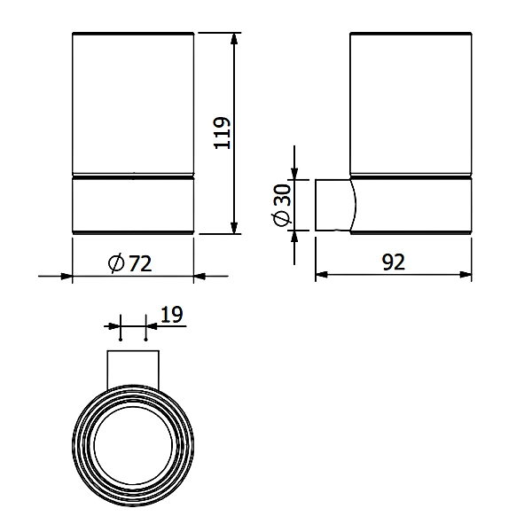 58975N0 KLUDI-VELA R Тримач зі склянкою, біле матове скло/брашоване золото (1 сорт) - Фото - 2