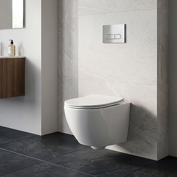 DUN30201111W Universal Підвісний безобідковий унітаз з кришкою soft-close та Vortex Flush, білий (1 сорт) - Фото - 2