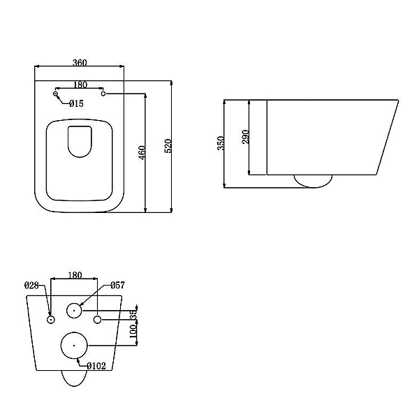 DLI30401111W Linea Підвісний безобідковий унітаз з кришкою soft-close та Vortex Flush, білий (1 сорт) - Фото - 3