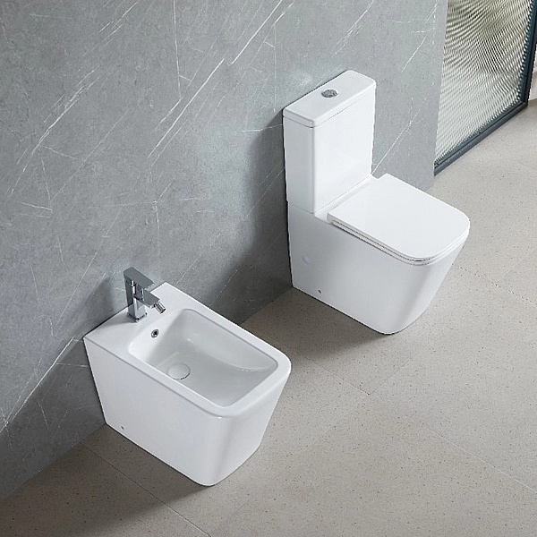 DFL2170211W Flow square Унітаз-компакт 610x365x825мм з кришкою soft-close, Vortex Flush, білий глянець (1 сорт) - Фото - 5