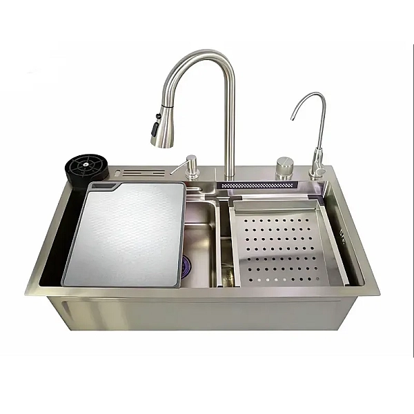 Мийка багатофункціональна Mixxus MH7546-SET-08 Micro Decor SS Color з вбудованим змішувачем з нерж. сталі (MI8458)