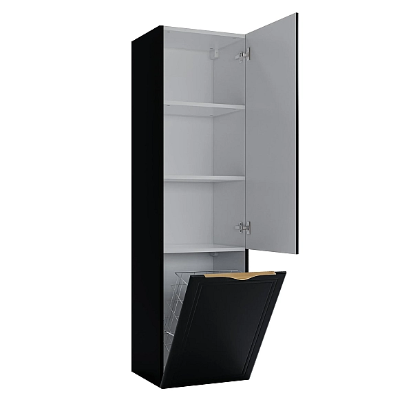 "Естель" пенал підвісний 40х35, з корзиною чорний Л. - Фото - 2