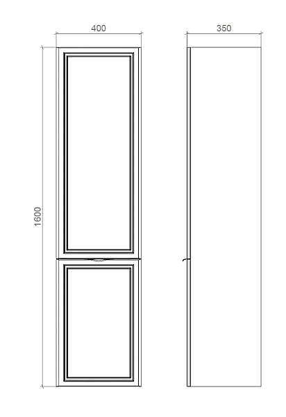 "Естель" пенал підвісний 40х35, з корзиною білий Л. - Фото - 3
