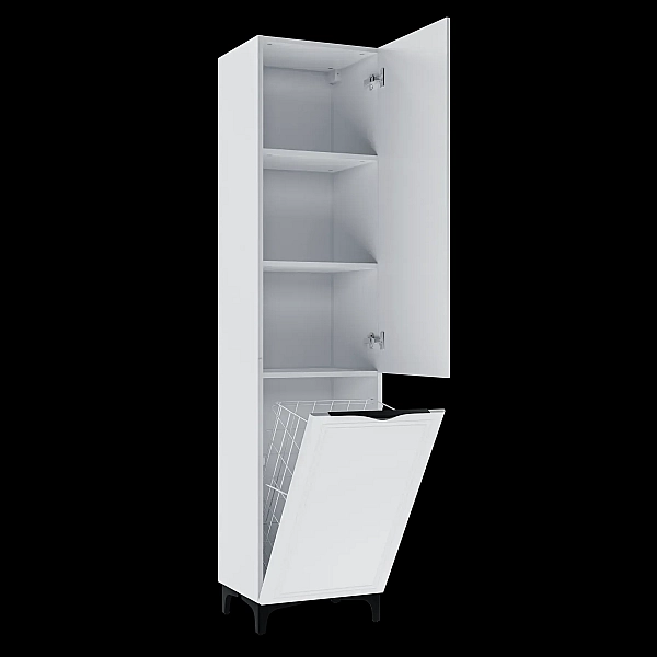 "Естель" пенал підлоговий 40х35, з корзиною білий П. - Фото - 2