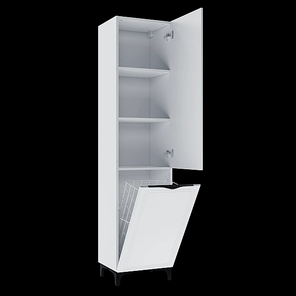 "Естель" пенал підлоговий 40х35, з корзиною білий Л. - Фото - 2