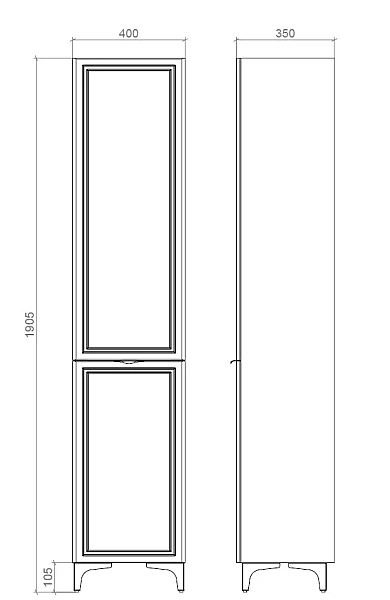 "Естель" пенал підлоговий 40х35, чорний П. - Фото - 3