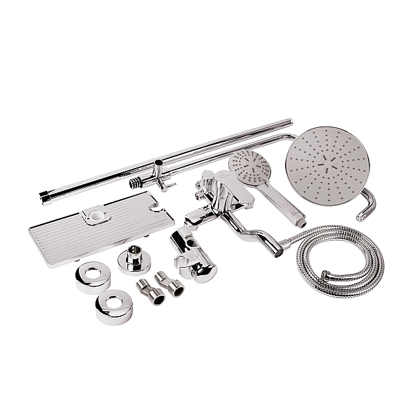 Душова система універсальна Qtap Plava на три споживача (з виливом) QT1004CRM Chrome - Фото - 10