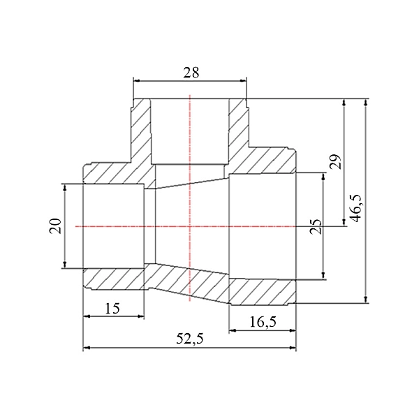 Трійник PPR Blue Ocean 25х20х20 - Фото - 2