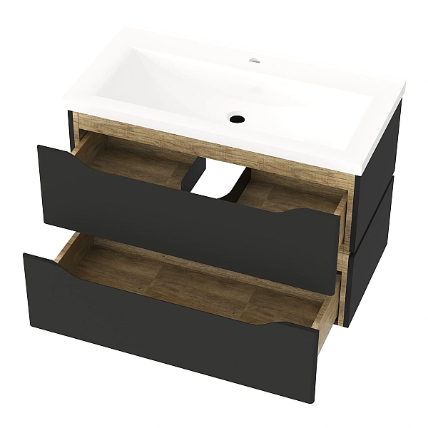 "Сакраменто" Тумба підвісна з ум. Глорія 90 2ш (антрацит) - Фото - 2